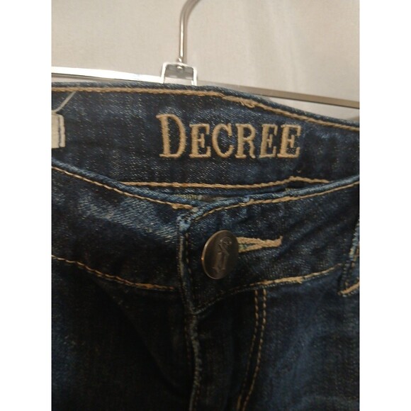 DECREE Women's Juniors Super Skinny Distressed Low Rise Denim Blue Jeans-Size 7 - Picture 5 of 13